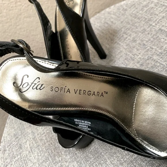 🔹Sofia Vergara Argentina Black Peep Toe Platform Stiletto Heels.. - Picture 3 of 11